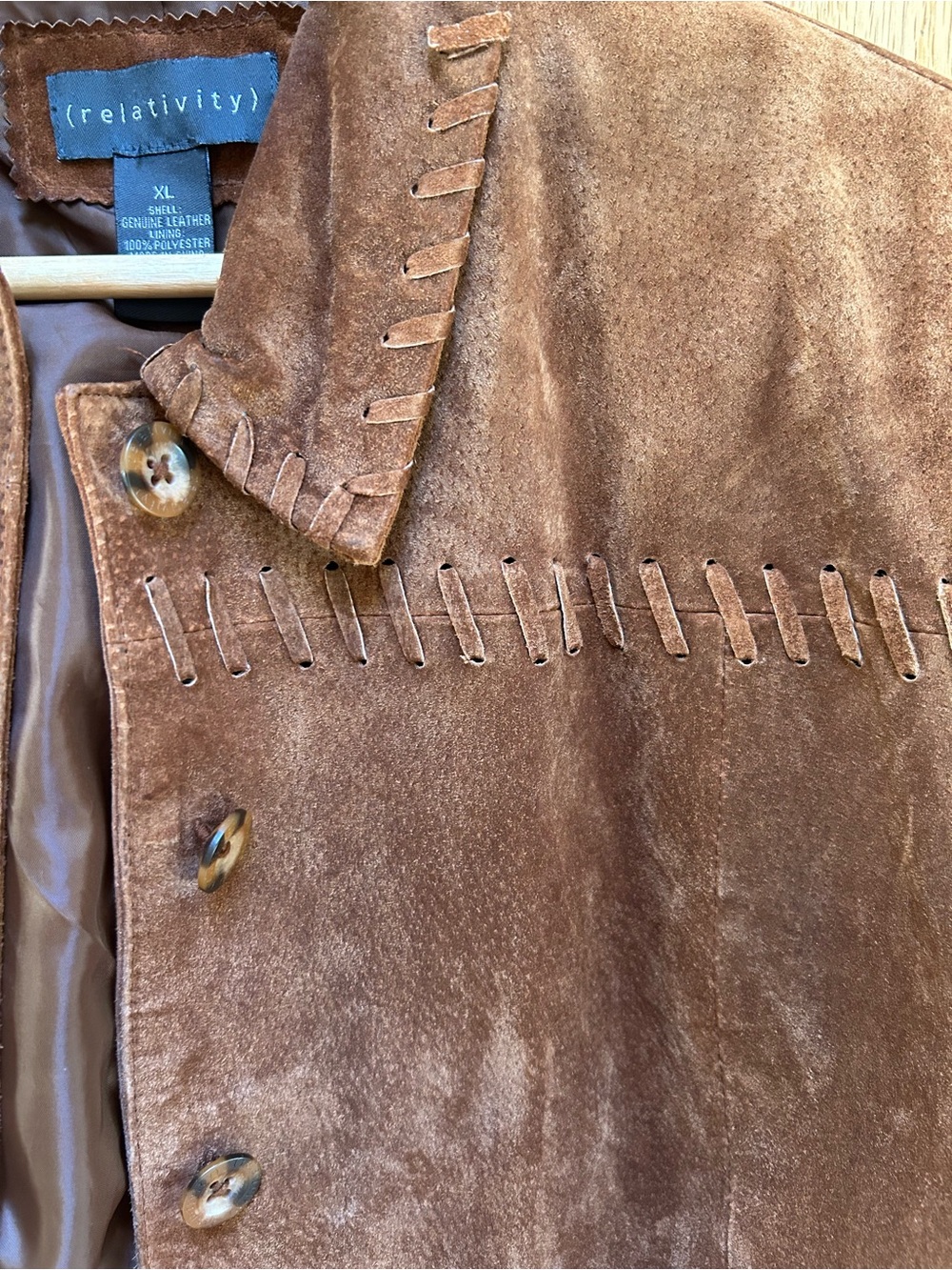 Relativity Brown Suede Button-Up Jacket - Picture 2 of 3